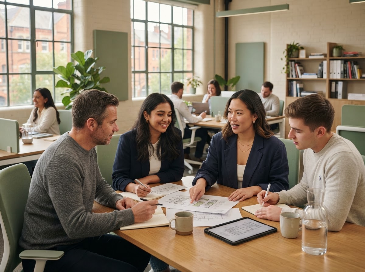 Phuong Locphu team reviewing predictive financial models in a workspace